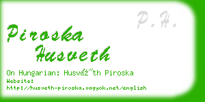 piroska husveth business card